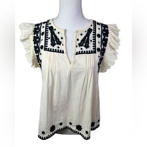 Faithfull the Brand Cream 100% Cotton Blouse | Size S